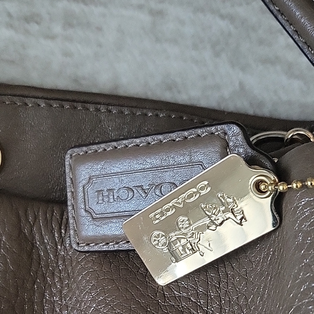 Coach Taupe Leather Shoulder Bag - Picture 2 of 5